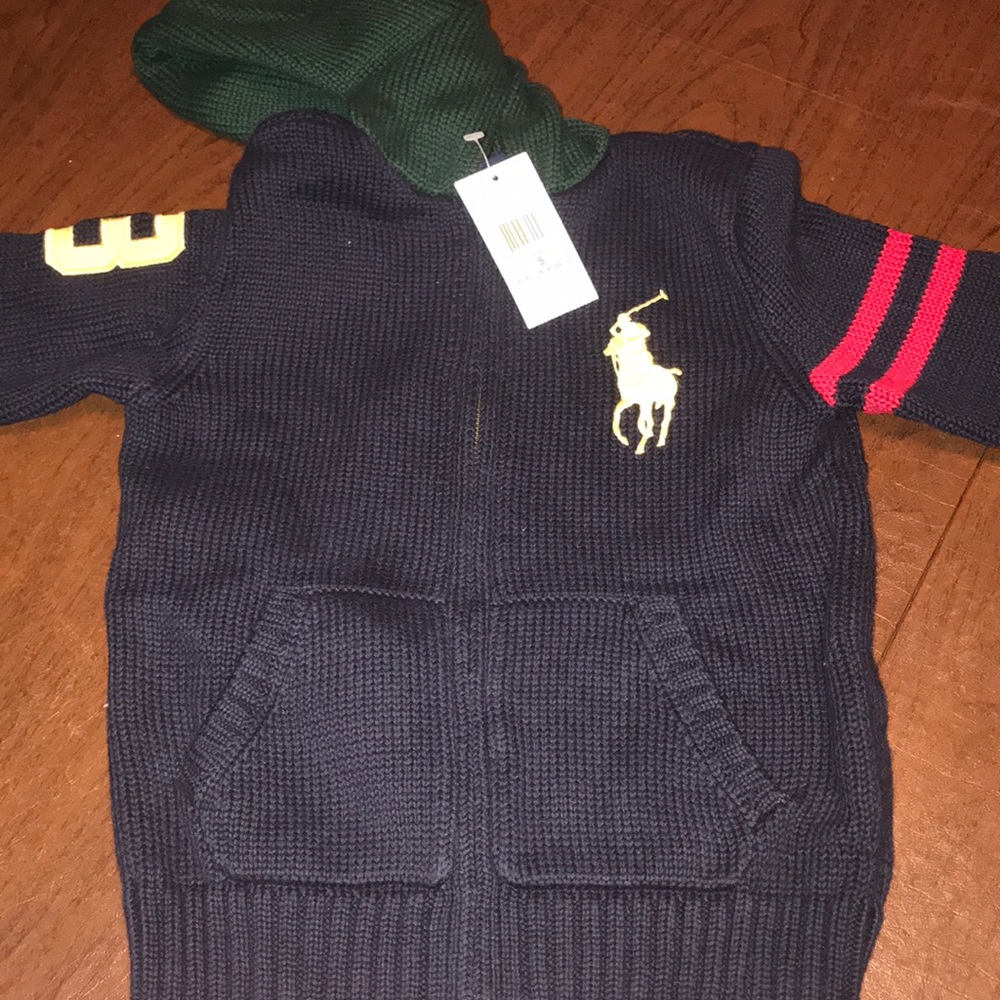 New boys polo zip up sweater size 5